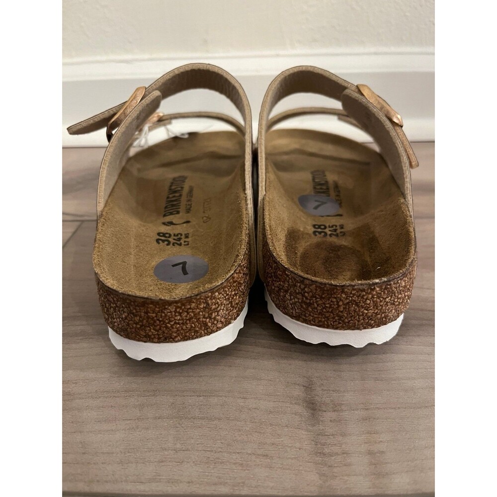 Birkenstock Women Sandals Copper Arizona Gator Gleam 2Strap Comfort Sz38 US7-7.5 - Picture 4 of 6